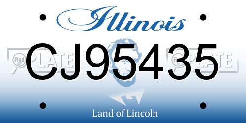 CJ95435 Illinois License Plate