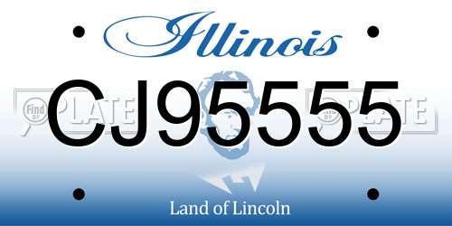 CJ95555 Illinois License Plate