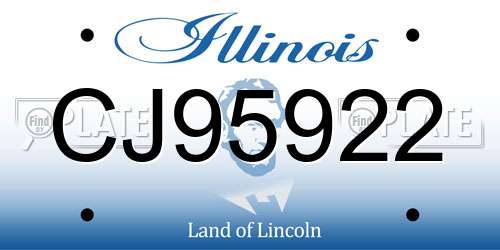 CJ95922 Illinois License Plate