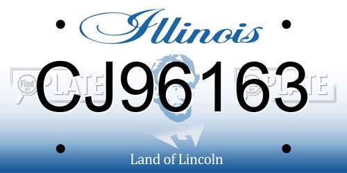 CJ96163 Illinois License Plate