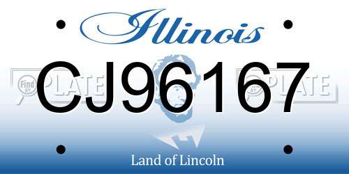 CJ96167 Illinois License Plate