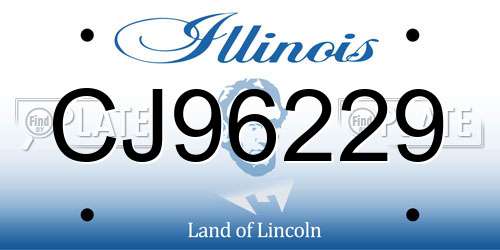 CJ96229 Illinois License Plate
