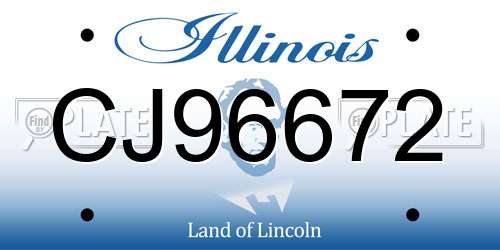 CJ96672 Illinois License Plate