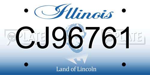 CJ96761 Illinois License Plate