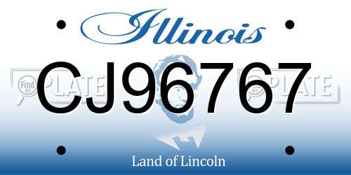 CJ96767 Illinois License Plate