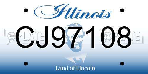 CJ97108 Illinois License Plate