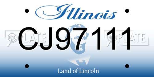 CJ97111 Illinois License Plate