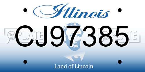 CJ97385 Illinois License Plate