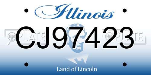 CJ97423 Illinois License Plate