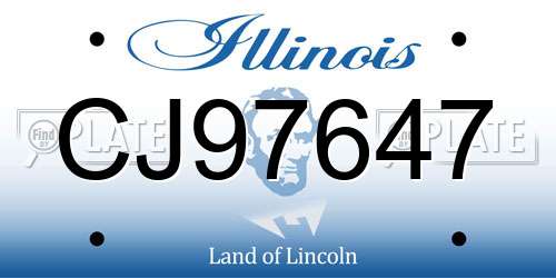 CJ97647 Illinois License Plate