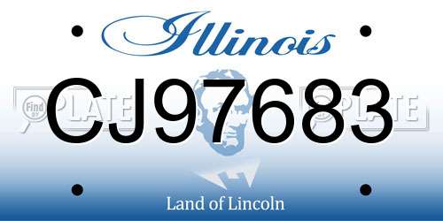 CJ97683 Illinois License Plate