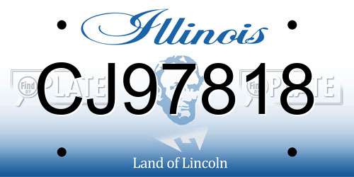 CJ97818 Illinois License Plate