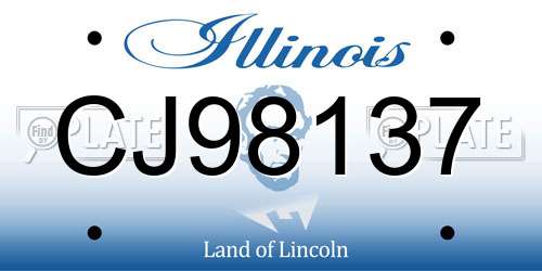 CJ98137 Illinois License Plate