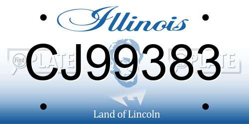 CJ99383 Illinois License Plate