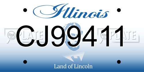 CJ99411 Illinois License Plate