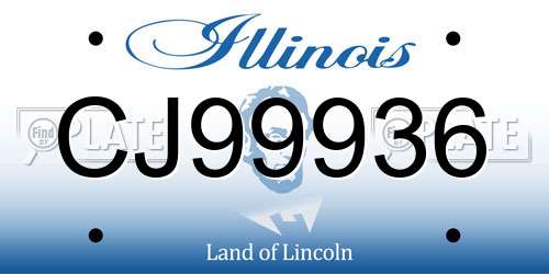 CJ99936 Illinois License Plate