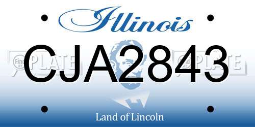 CJA2843 Illinois License Plate