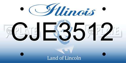 CJE3512 Illinois License Plate