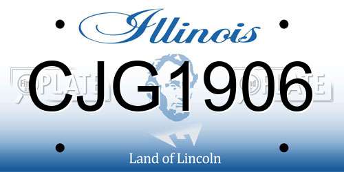 CJG1906 Illinois License Plate