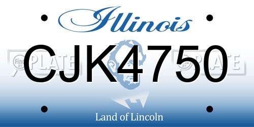 CJK4750 Illinois License Plate