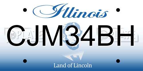 CJM34BH Illinois License Plate