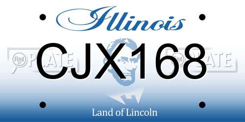 CJX168 Illinois License Plate