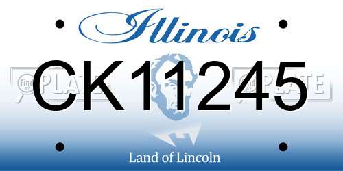 CK11245 Illinois License Plate