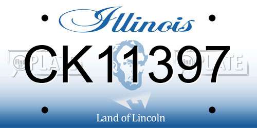 CK11397 Illinois License Plate