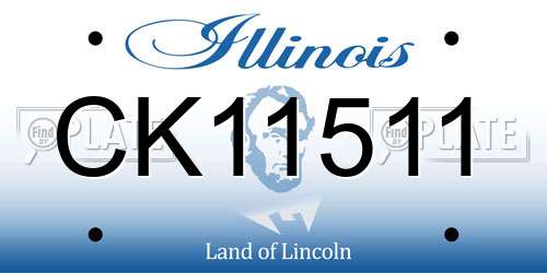 CK11511 Illinois License Plate