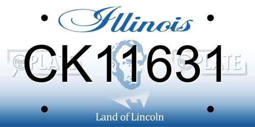 CK11631 Illinois License Plate