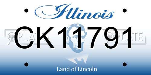 CK11791 Illinois License Plate