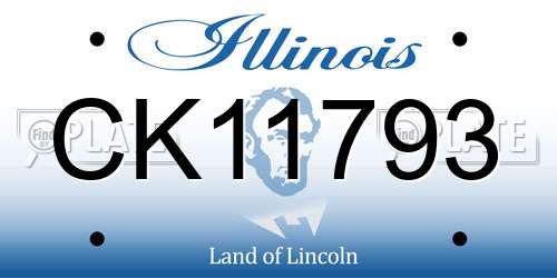 CK11793 Illinois License Plate
