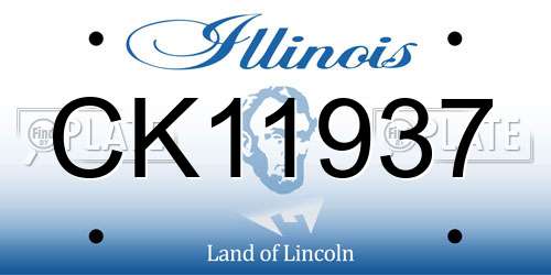 CK11937 Illinois License Plate