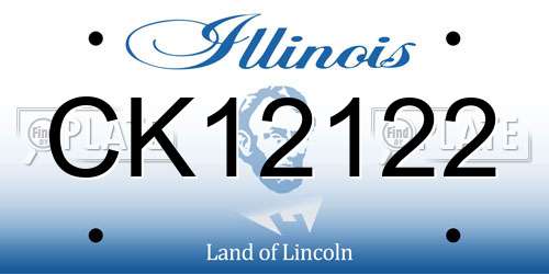 CK12122 Illinois License Plate