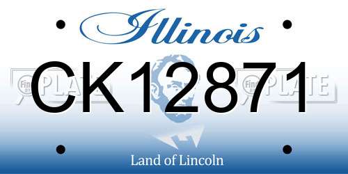 CK12871 Illinois License Plate