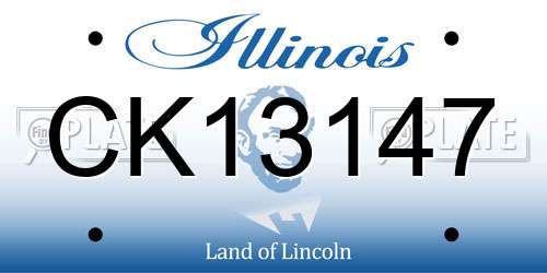 CK13147 Illinois License Plate