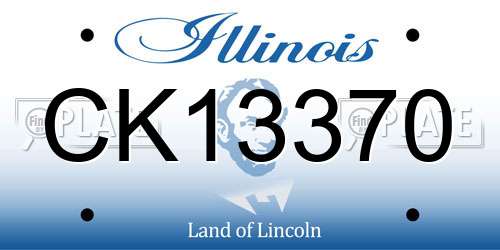 CK13370 Illinois License Plate
