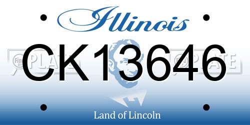 CK13646 Illinois License Plate