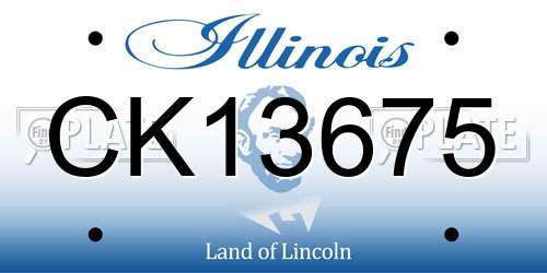 CK13675 Illinois License Plate