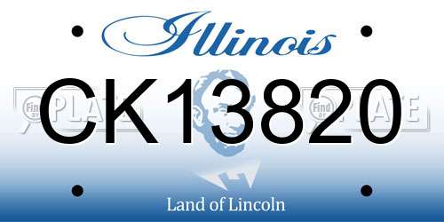 CK13820 Illinois License Plate