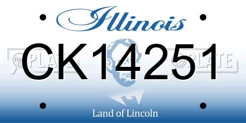 CK14251 Illinois License Plate