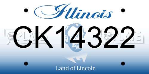CK14322 Illinois License Plate