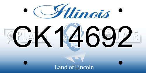 CK14692 Illinois License Plate