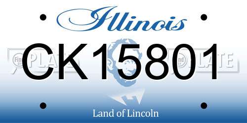 CK15801 Illinois License Plate