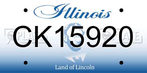 CK15920 Illinois License Plate