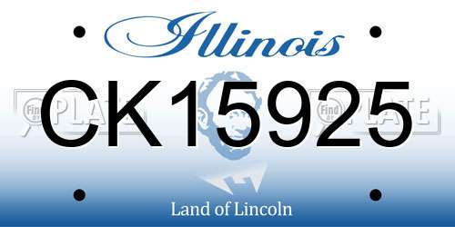 CK15925 Illinois License Plate