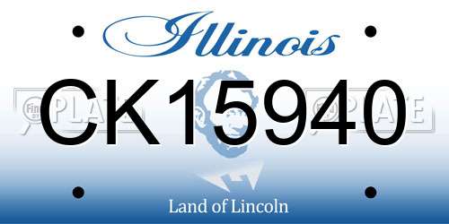 CK15940 Illinois License Plate