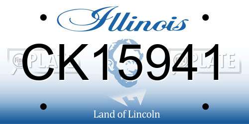 CK15941 Illinois License Plate