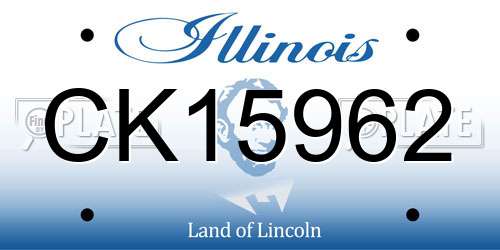 CK15962 Illinois License Plate