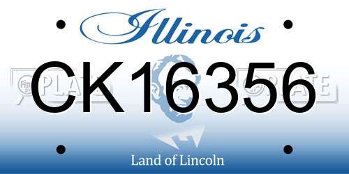 CK16356 Illinois License Plate